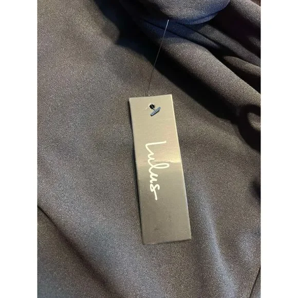 Nwt amazement lulus Medium flirty little black ruched long sleeve bodycon dress - Picture 4 of 7